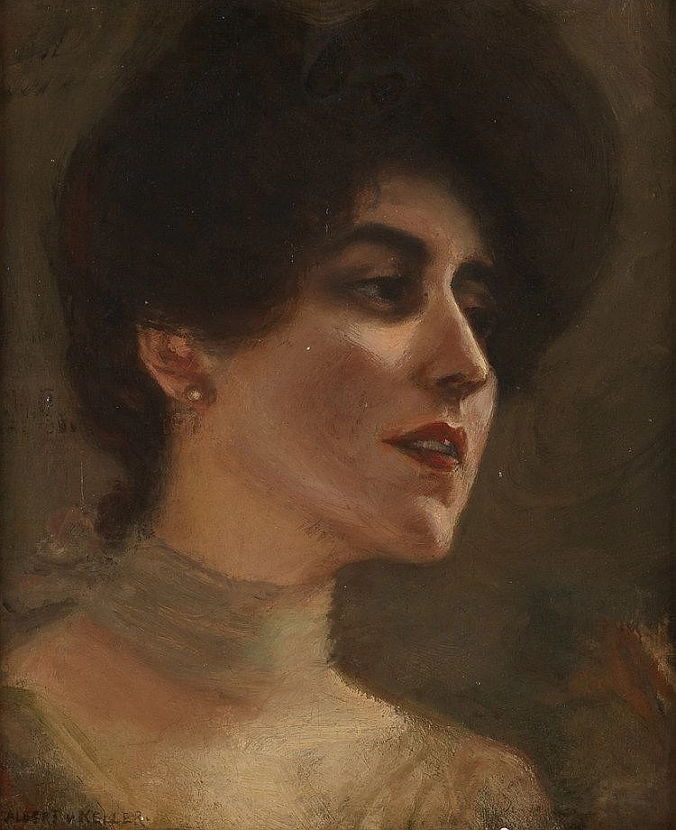 Dama con capelli raccolti e orecchino di perla (studio)